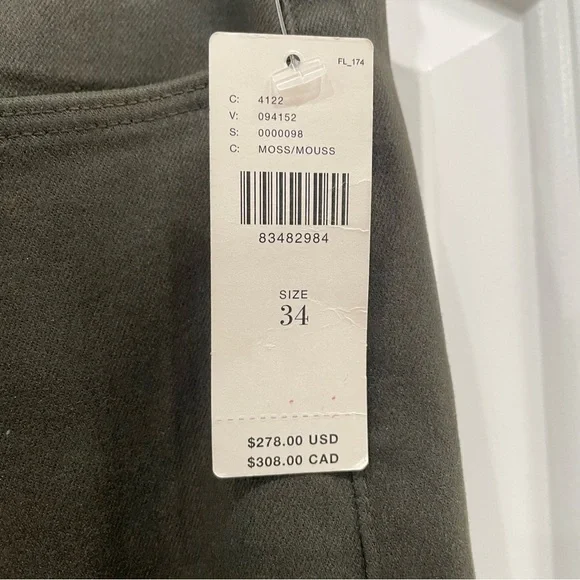 NWT Anthropologie Frame Green Le Crop Mini Boot Mid Rise Coated Denim Jeans 34 - Picture 10 of 13